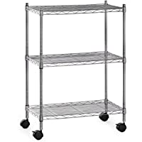 Los mejores  - KG KitHome - Estantería 3 Baldas con Ruedas - 80x60x33cm- Cromado- H35K3B6033CRO